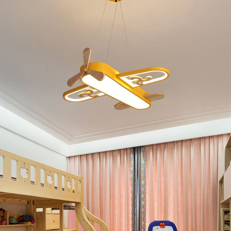 Airplane Pendant Light - Wooden Propeller - Children's Room Lighting - Modern Style - Image 4