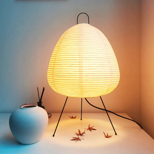 Akari Style Bedside Lamp - Paper Shade - Zen Table Light - Image 1