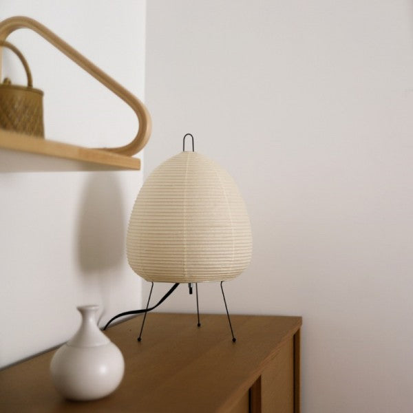 Akari Style Bedside Lamp - Paper Shade - Zen Table Light - Image 2