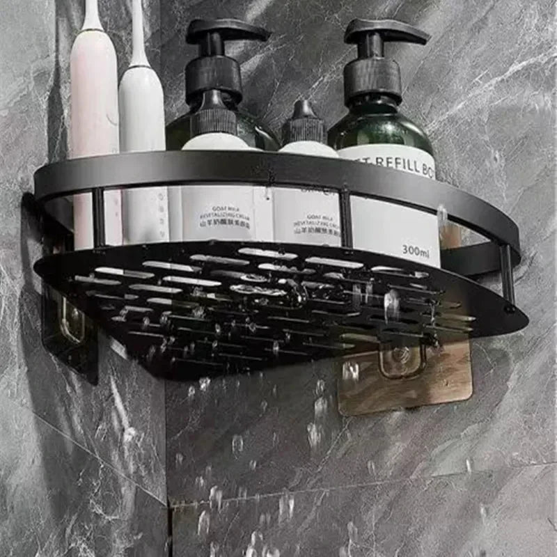 Aluminum Bathroom Corner Caddy – Functional Organizer for Shampoo and Accessories