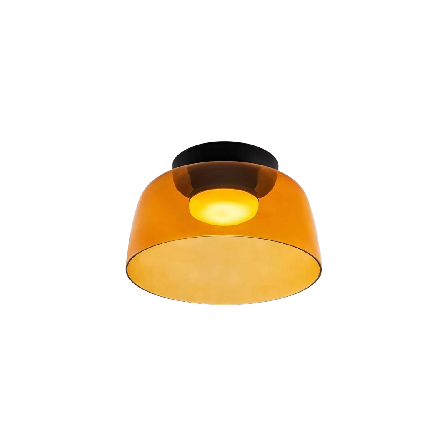 Amber Glass Flush Mount Ceiling Light - Modern LED Fixture for Living Room Hallway - Image 5