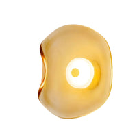 Amber Glass Wall Lamp - Minimalist LED Wall Sconce - Modern Japandi Lighting