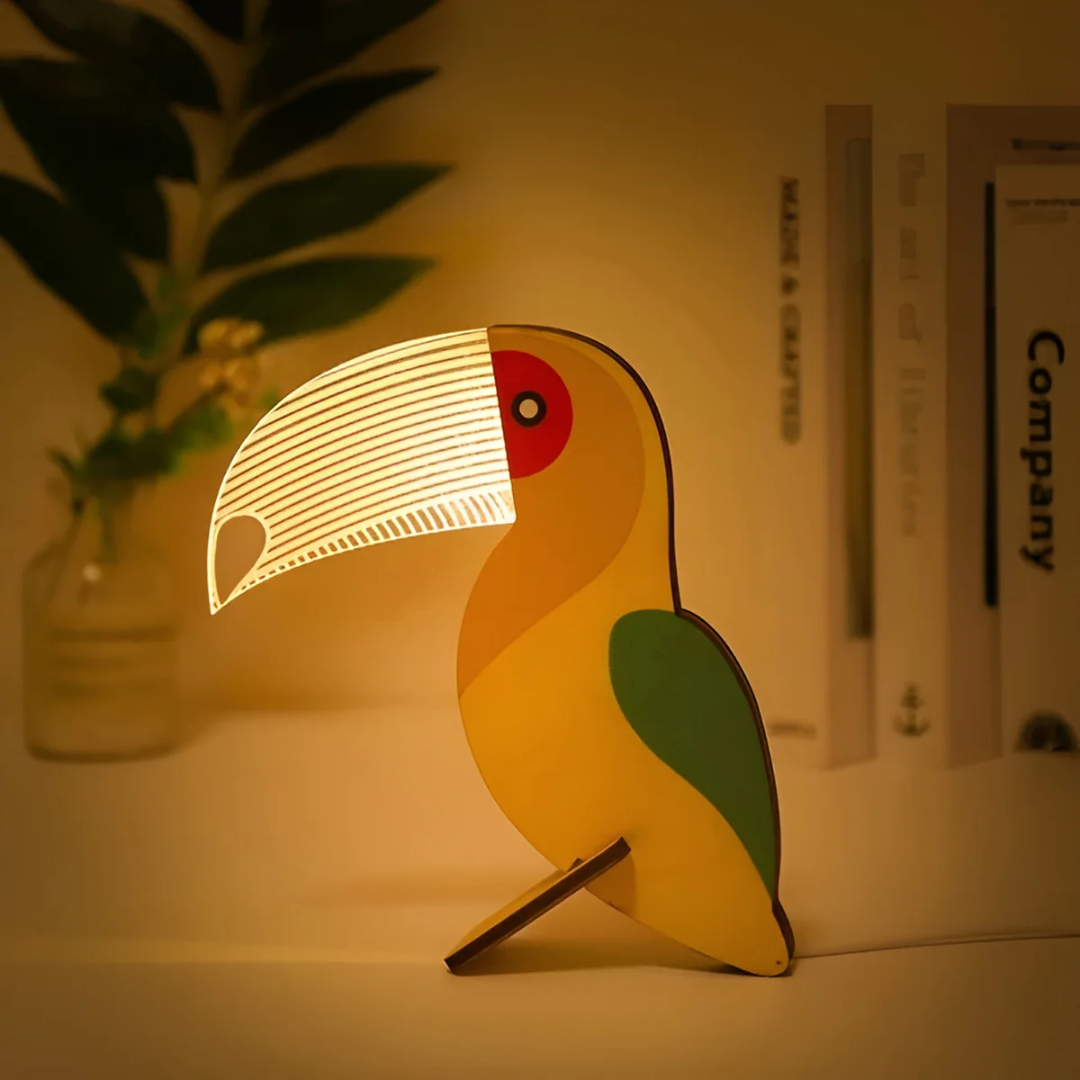 Animal Wood LED Table Lamp - Nordic Style Accent Lighting - Image 3