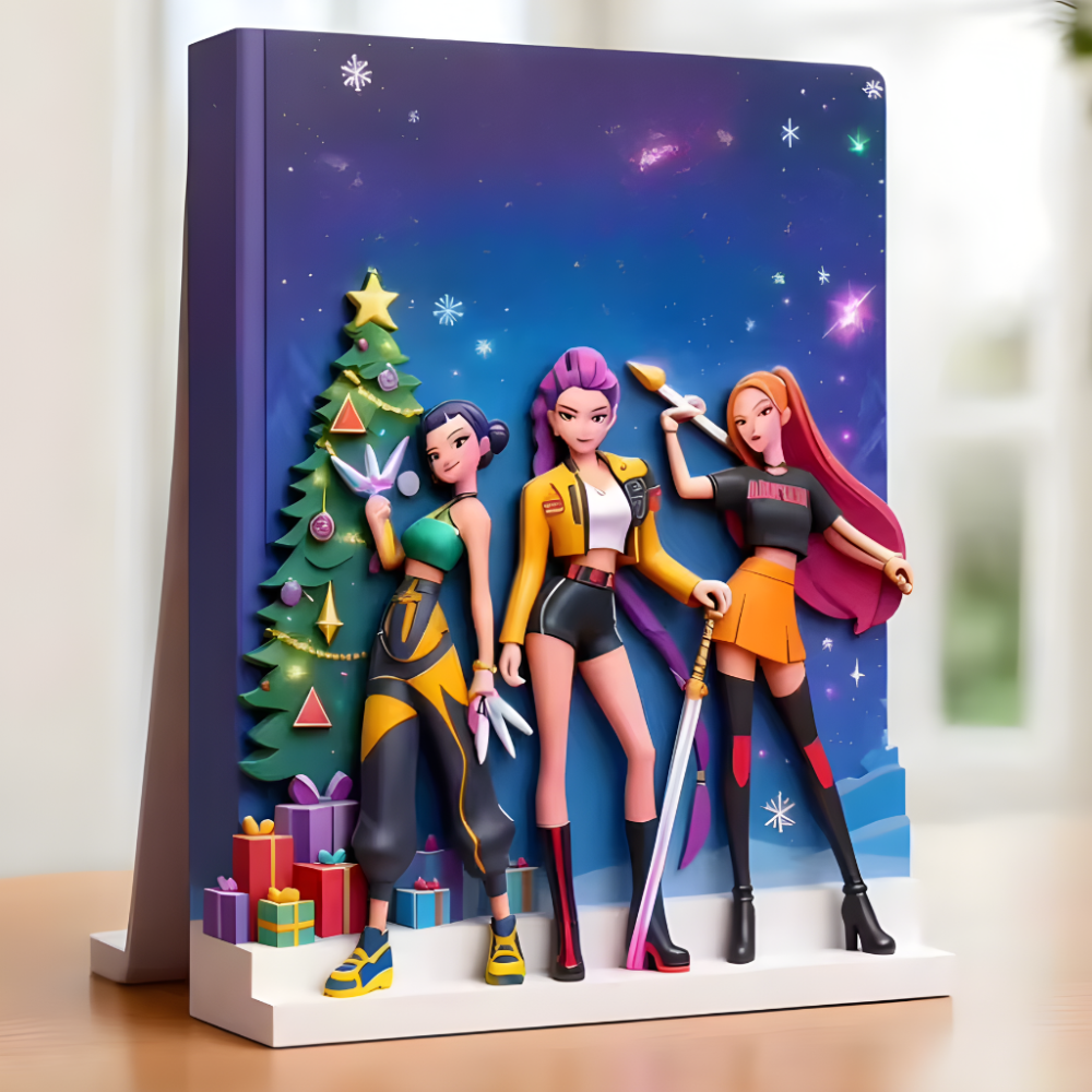 Anime Advent Calendar Display Box with 24-Door Acrylic Figure Set