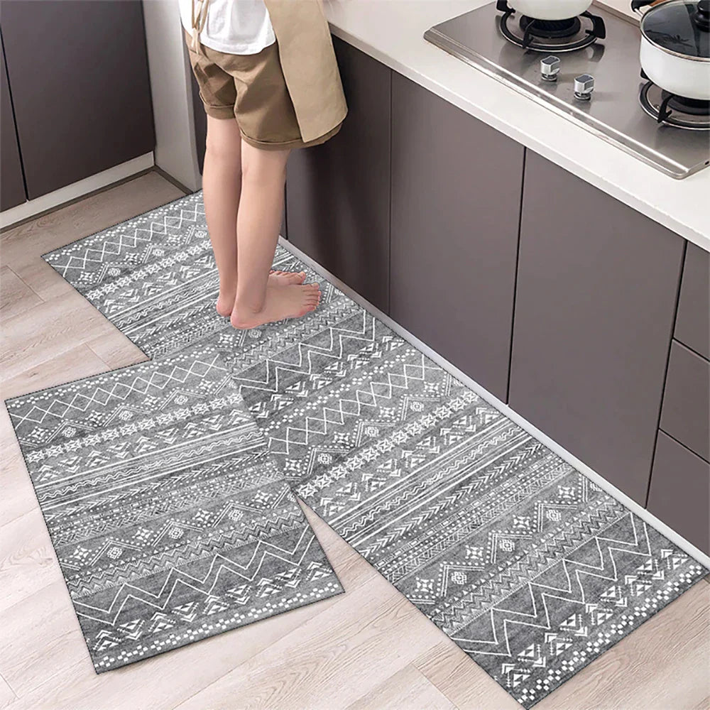 Anti-Slip Kitchen Rug - Modern Runner Rug - Hallway Mat - Floral Tile Pattern - Image 12