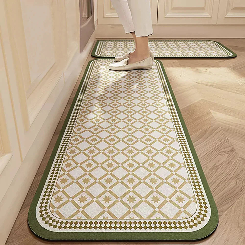 Anti-Slip Kitchen Rug - Modern Runner Rug - Hallway Mat - Floral Tile Pattern - Image 14