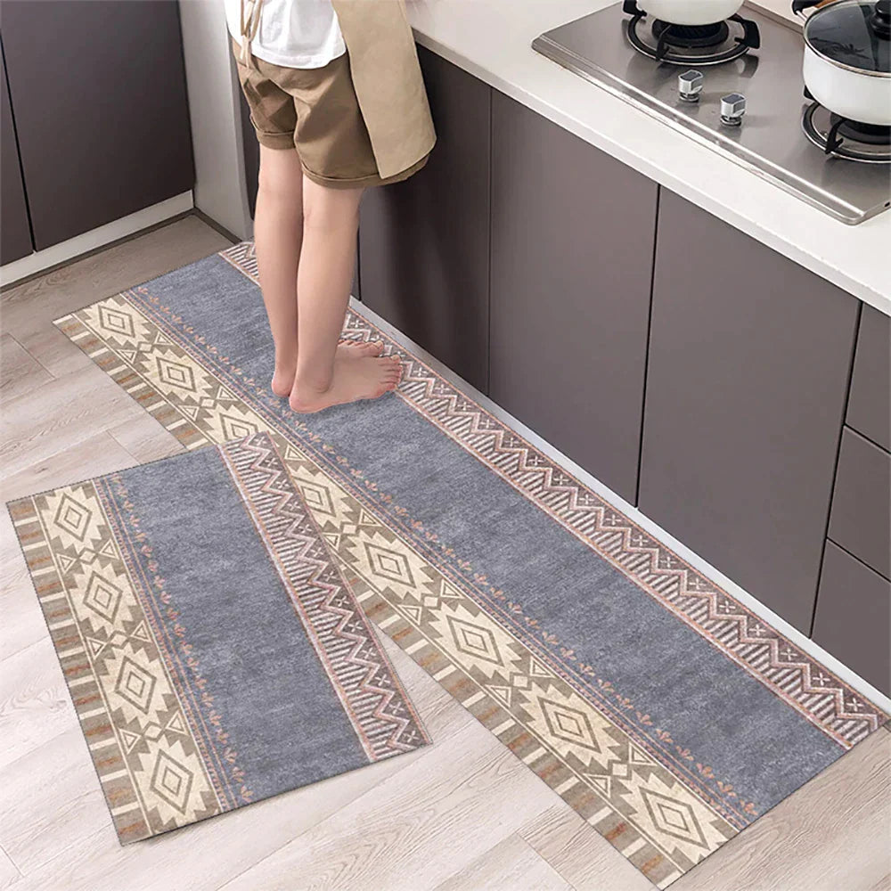 Anti-Slip Kitchen Rug - Modern Runner Rug - Hallway Mat - Floral Tile Pattern - Image 18