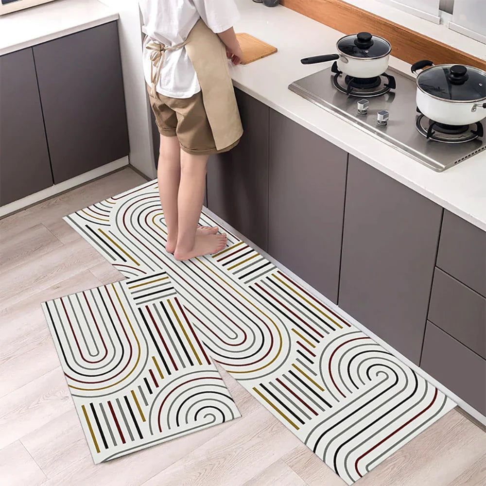 Anti-Slip Kitchen Rug - Modern Runner Rug - Hallway Mat - Floral Tile Pattern - Image 22