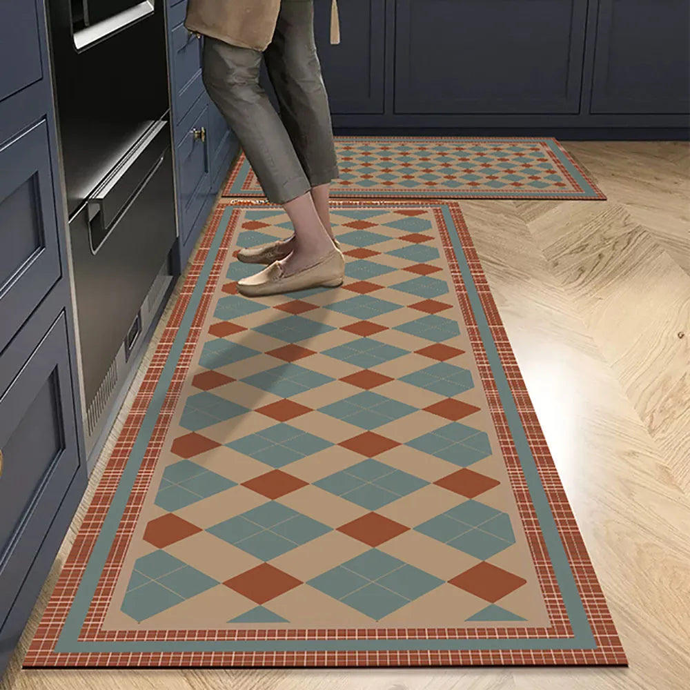 Anti-Slip Kitchen Rug - Modern Runner Rug - Hallway Mat - Floral Tile Pattern - Image 25