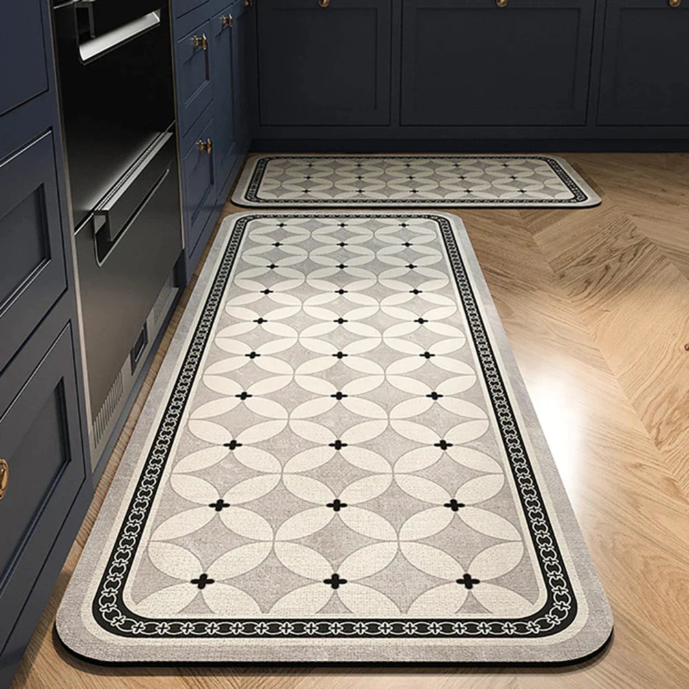Anti-Slip Kitchen Rug - Modern Runner Rug - Hallway Mat - Floral Tile Pattern - Image 26