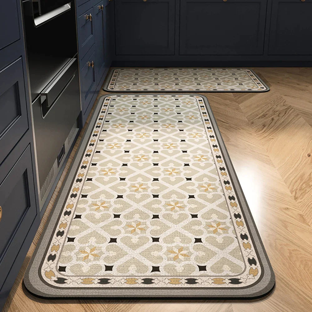 Anti-Slip Kitchen Rug - Modern Runner Rug - Hallway Mat - Floral Tile Pattern - Image 35