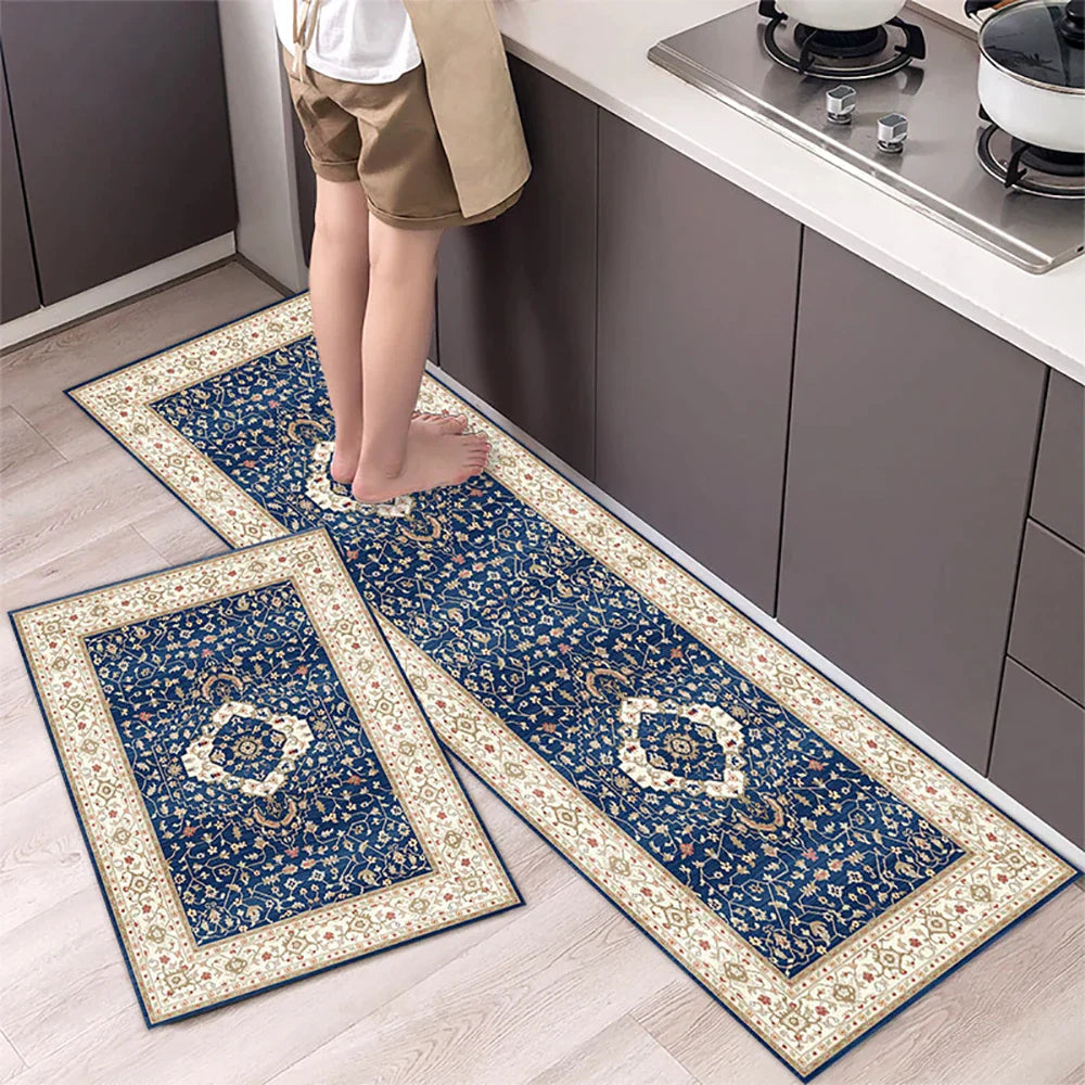 Anti-Slip Kitchen Rug - Modern Runner Rug - Hallway Mat - Floral Tile Pattern - Image 36