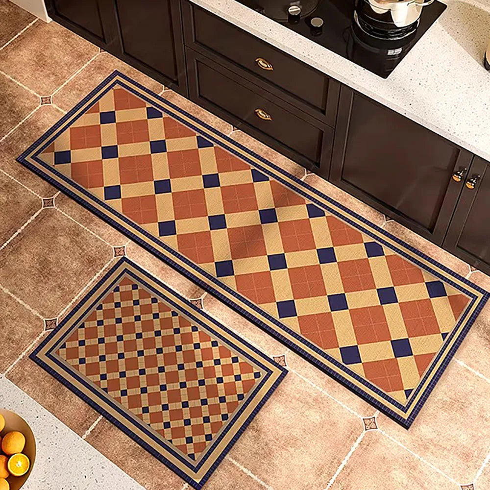 Anti-Slip Kitchen Rug - Modern Runner Rug - Hallway Mat - Floral Tile Pattern - Image 41
