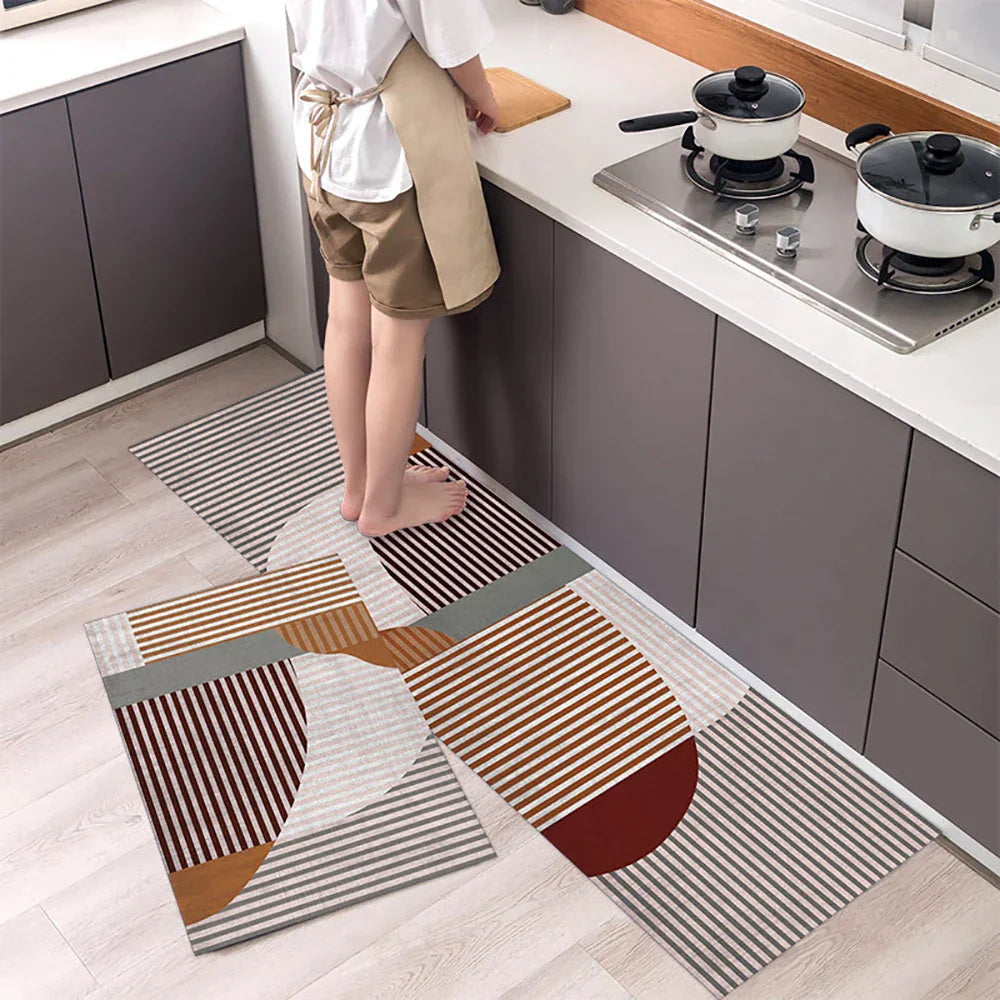Anti-Slip Kitchen Rug - Modern Runner Rug - Hallway Mat - Floral Tile Pattern - Image 7