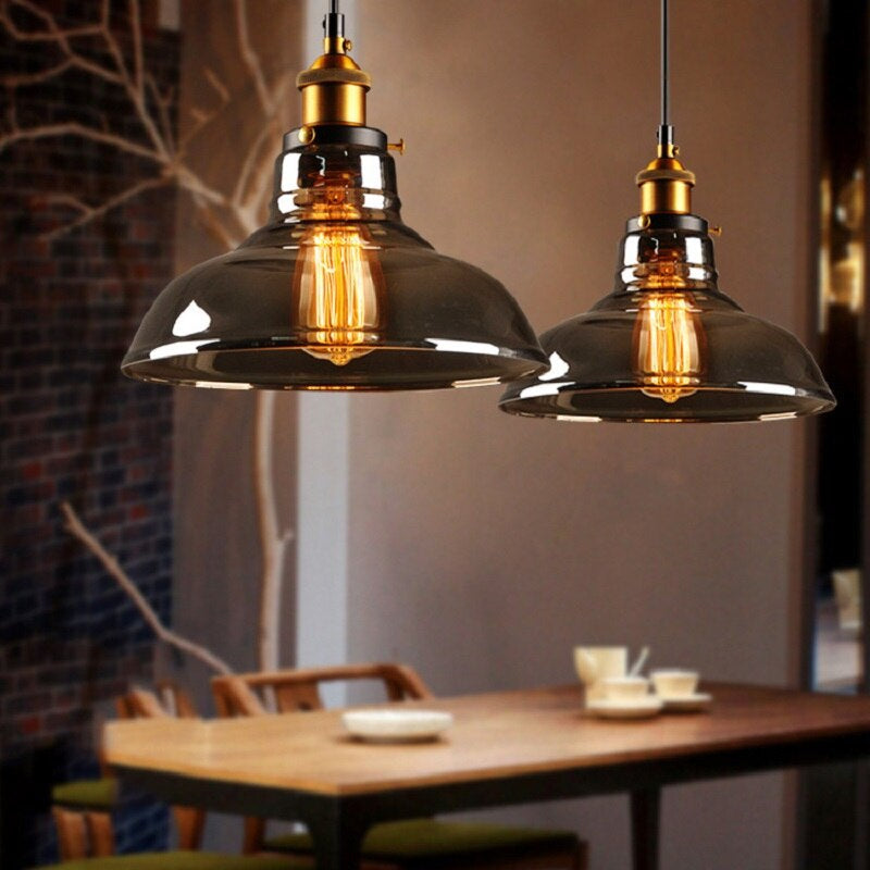 Antique Glass Pendant Light in Vintage Style – Elegant Dimmable Living Room Light