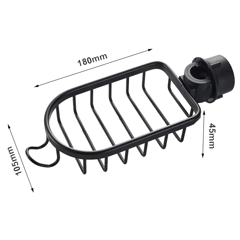 AquaGrip Shower Caddy - Elegant Black Metal Bathroom Organizer with Secure Fixture - Image 4