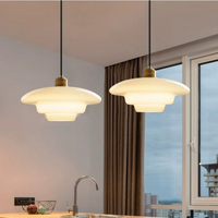 Art Deco Opal Glass Pendant Light - Elegant Hanging Lamp