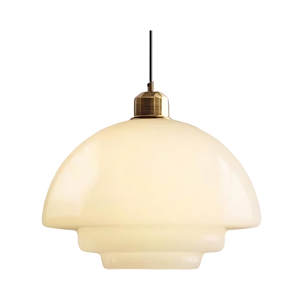 Art Deco Opal Glass Pendant Light - Elegant Hanging Lamp - Image 5