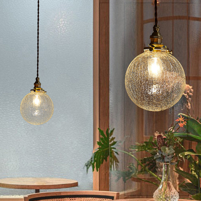Artisan Glass Pendant Light - Copper Accent - Vintage Style - Single Light - Image 3