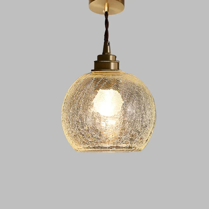 Artisan Glass Pendant Light - Copper Accent - Vintage Style - Single Light - Image 7