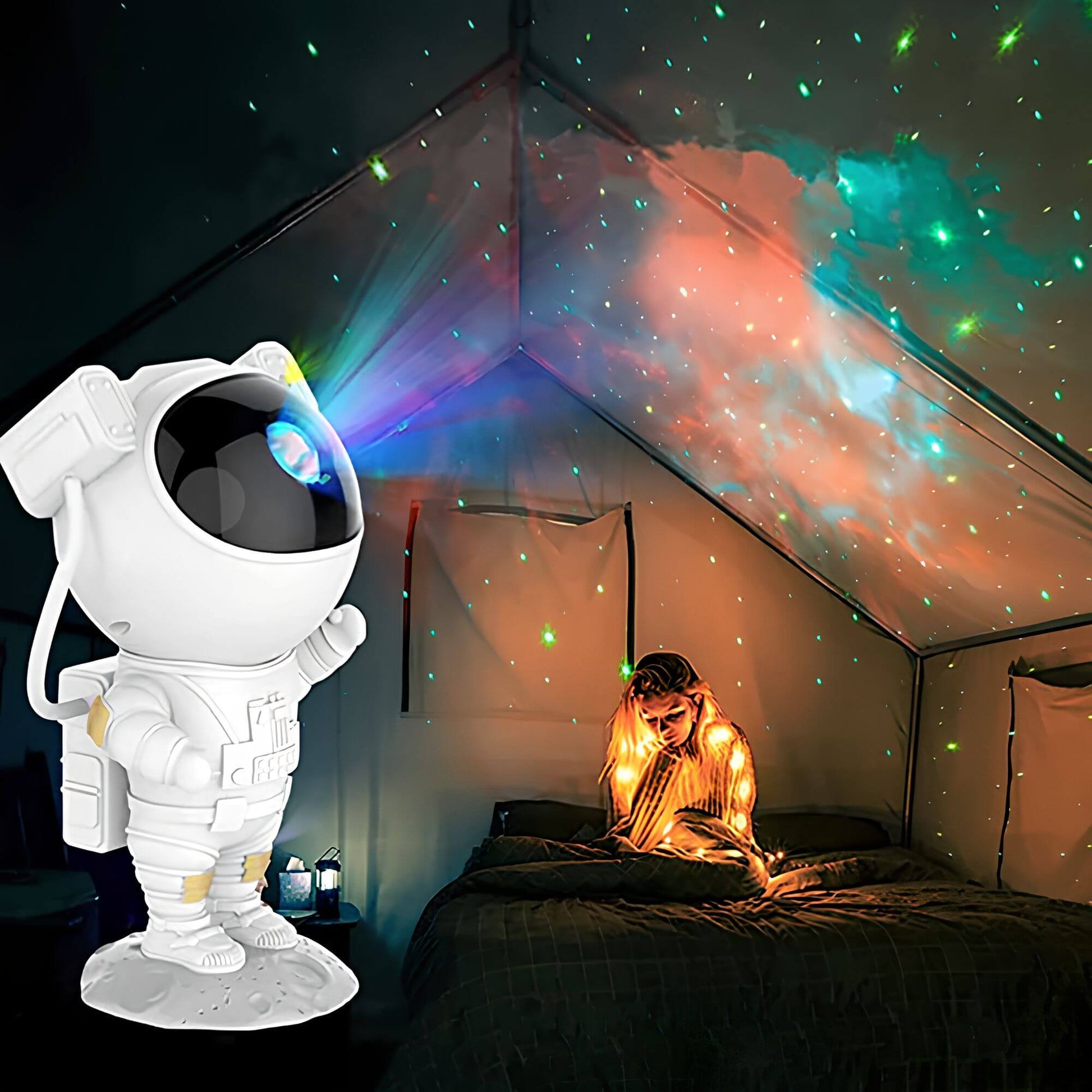 Astronaut Star Projector - Galaxy LED Night Light - ABS Plastic - Modern Style - Image 1