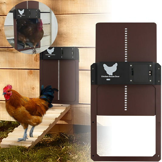 Automatic Chicken Coop Door - Brown - Secure Poultry House Solution - Image 1