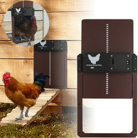 Automatic Chicken Coop Door - Brown - Secure Poultry House Solution
