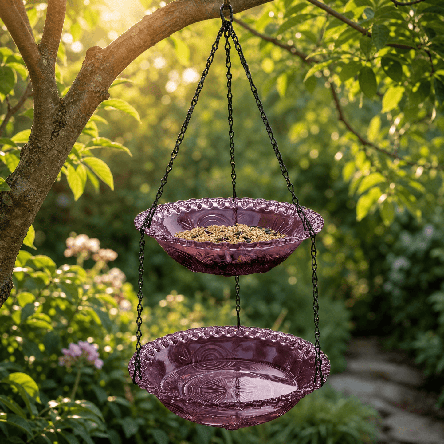 Avielle – Vintage Hanging Bird Feeder and Bath