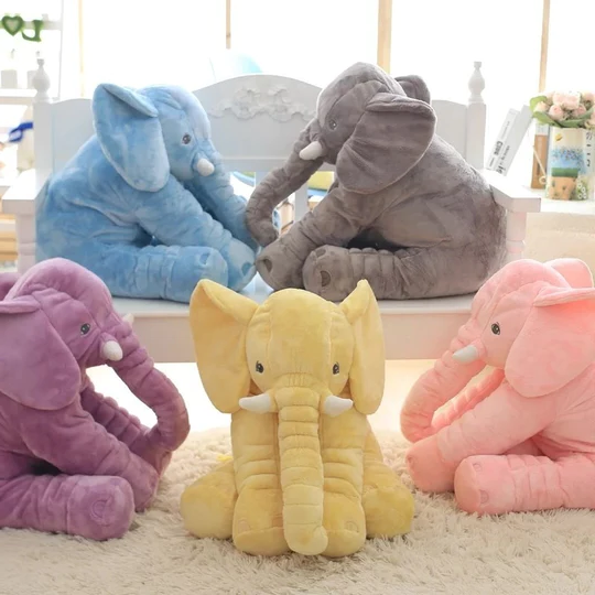Baby Elephant Plush Pillow for Snuggle & Play