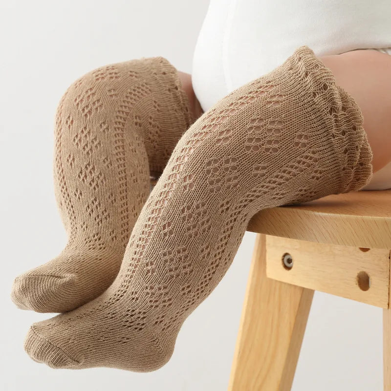 Baby Girls' Hollow Knit Knee-High Socks