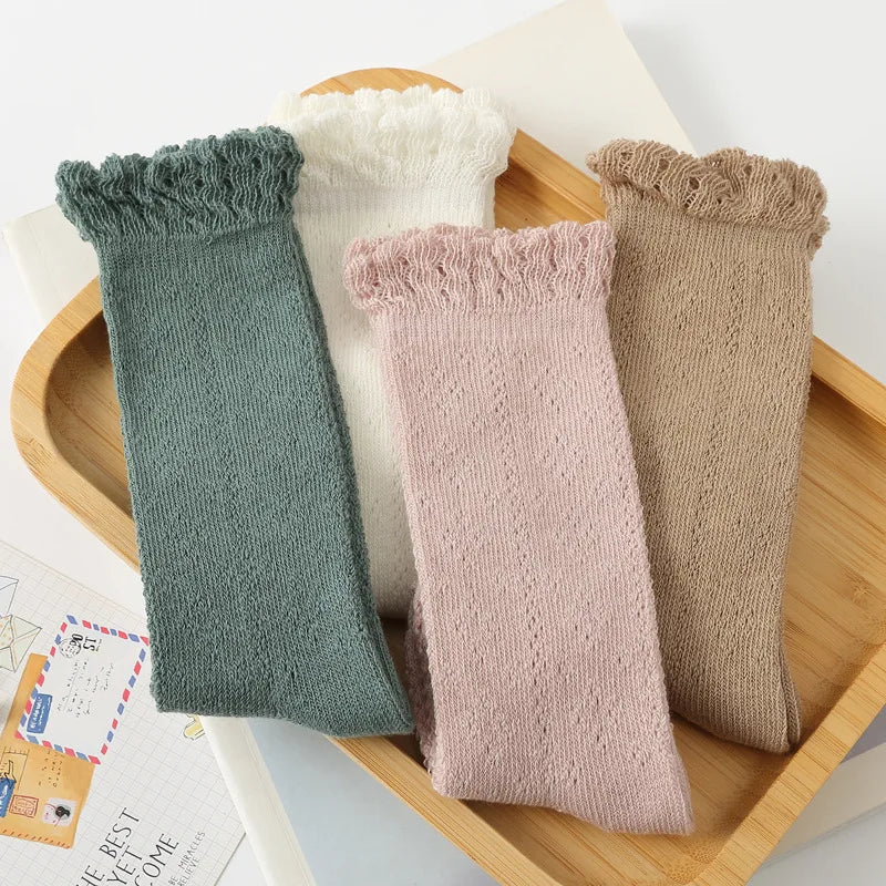 Baby Girls' Hollow Knit Knee-High Socks