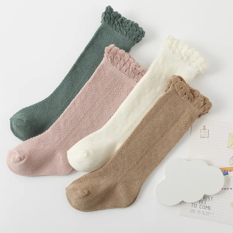 Baby Girls' Hollow Knit Knee-High Socks
