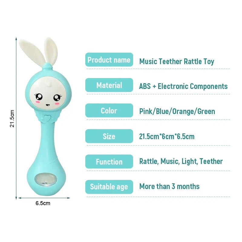 Baby Musical Teether Rattle Toy for Sensory Development