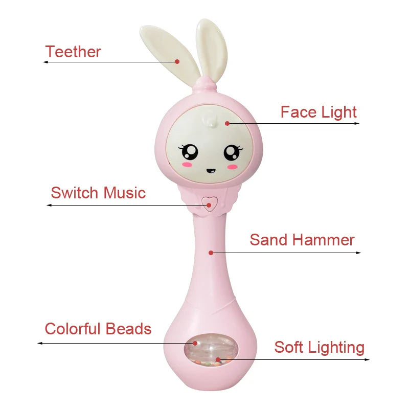 Baby Musical Teether Rattle Toy for Sensory Development
