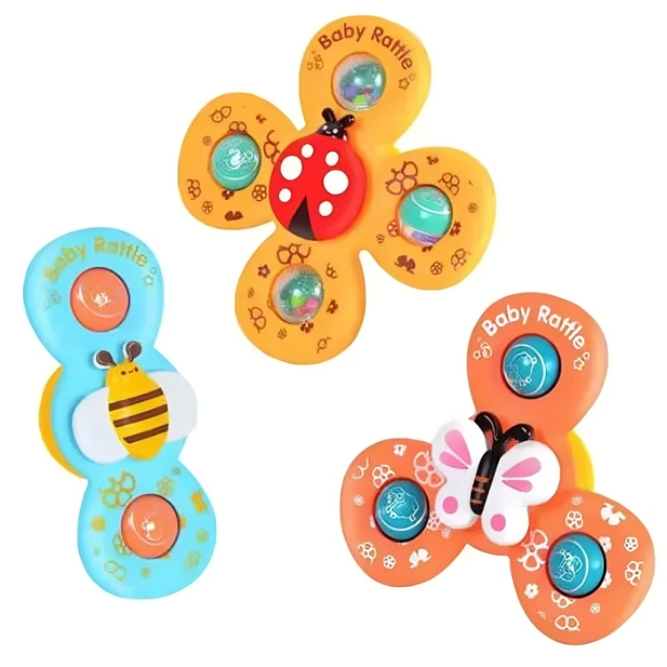 Baby Sensory Suction Spinner Toys (3-Piece Set)