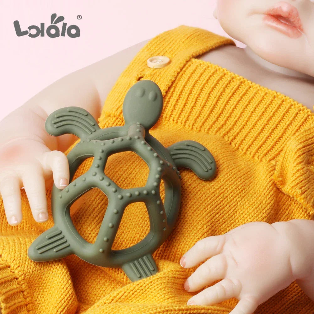 Baby Silicone Turtle Teether for Soothing Gums