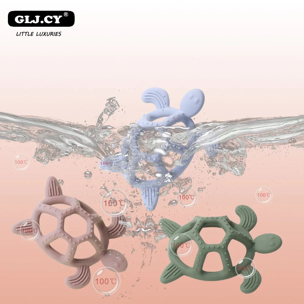 Baby Silicone Turtle Teether for Soothing Gums