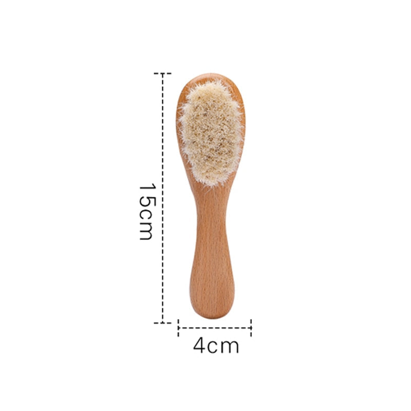 Baby Soft Wooden Hair Brush & Comb Set for Delicate Scalps