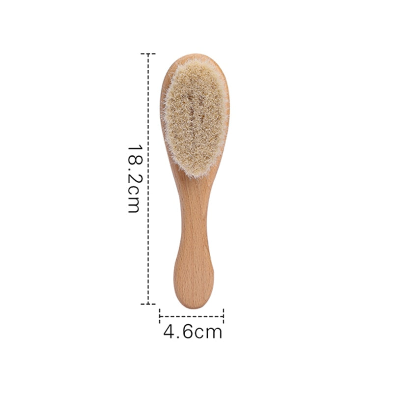Baby Soft Wooden Hair Brush & Comb Set for Delicate Scalps