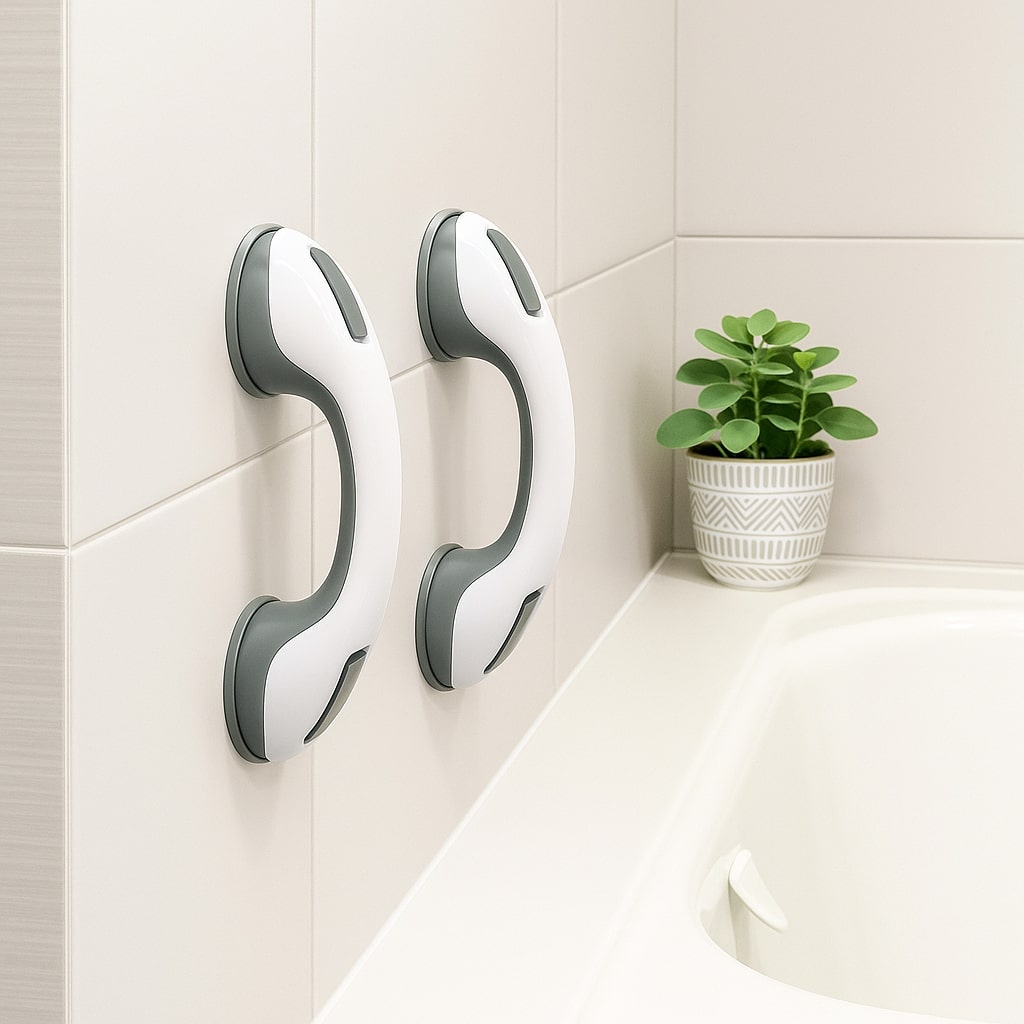 Bathroom Grab Bar - No Drilling Required - Strong Suction Cup - Extra Safety - GripSicher