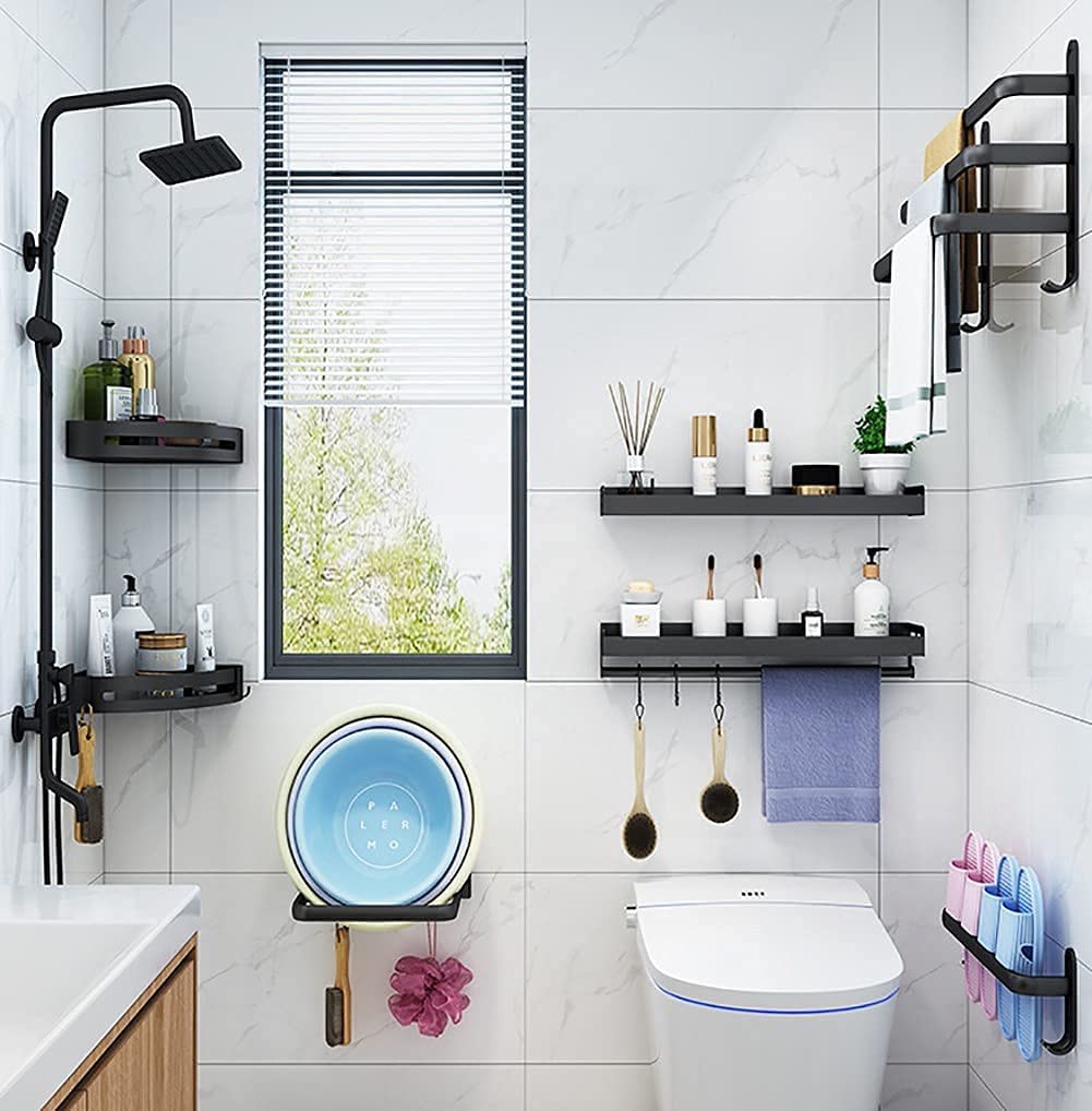 Bathroom Storage Shelf - FlexRack Wall-Mounted Towel Holder