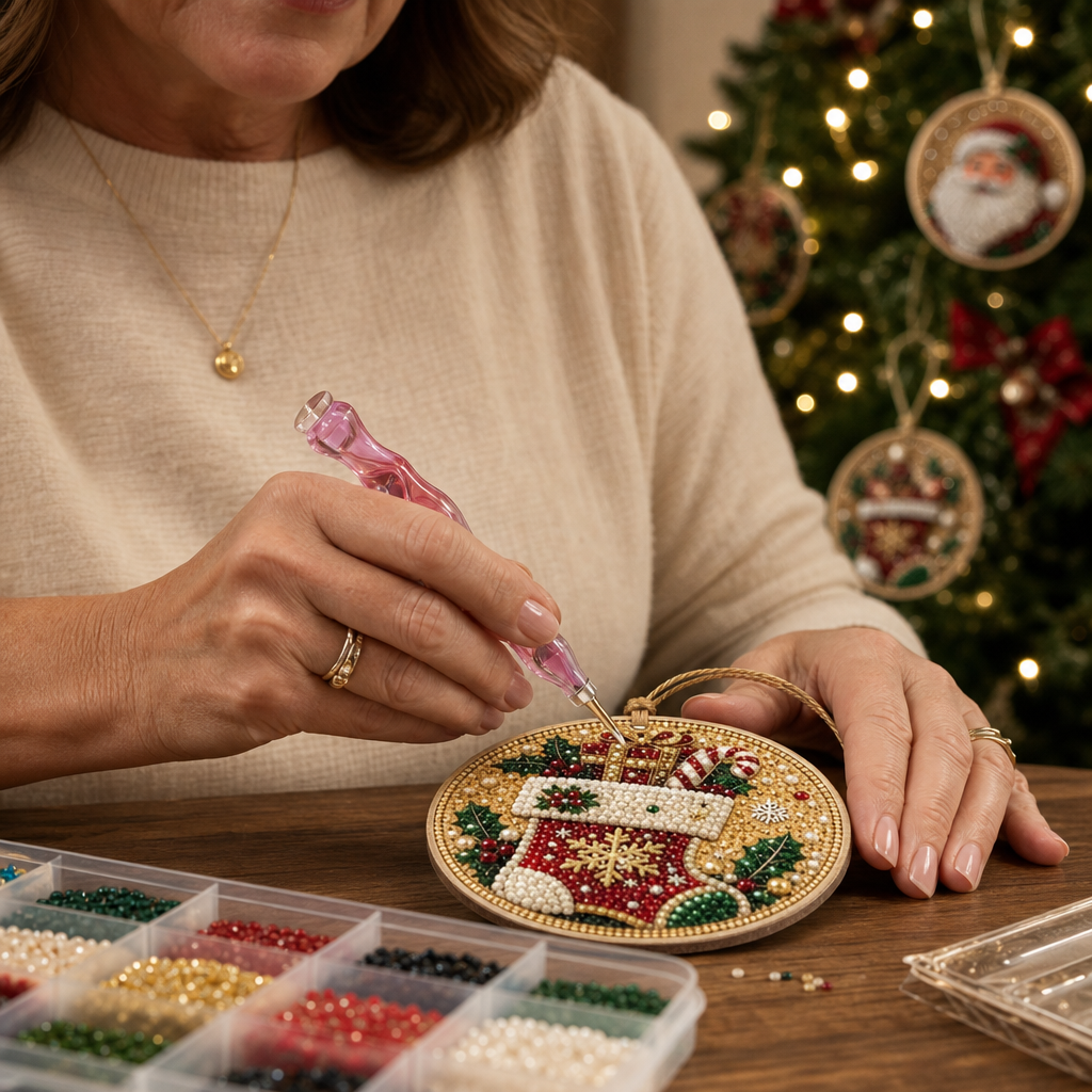 Beaded Gemstone Ornament Kit, Set of 6