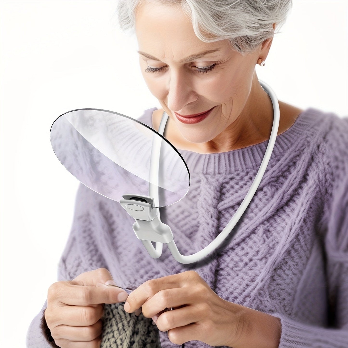 Bella | 5X Magnifying Glass Pro – Hands-free adjustable neck loupe for seniors and people with visual impairments – Perfect for reading, sewing, crafting, and inspection