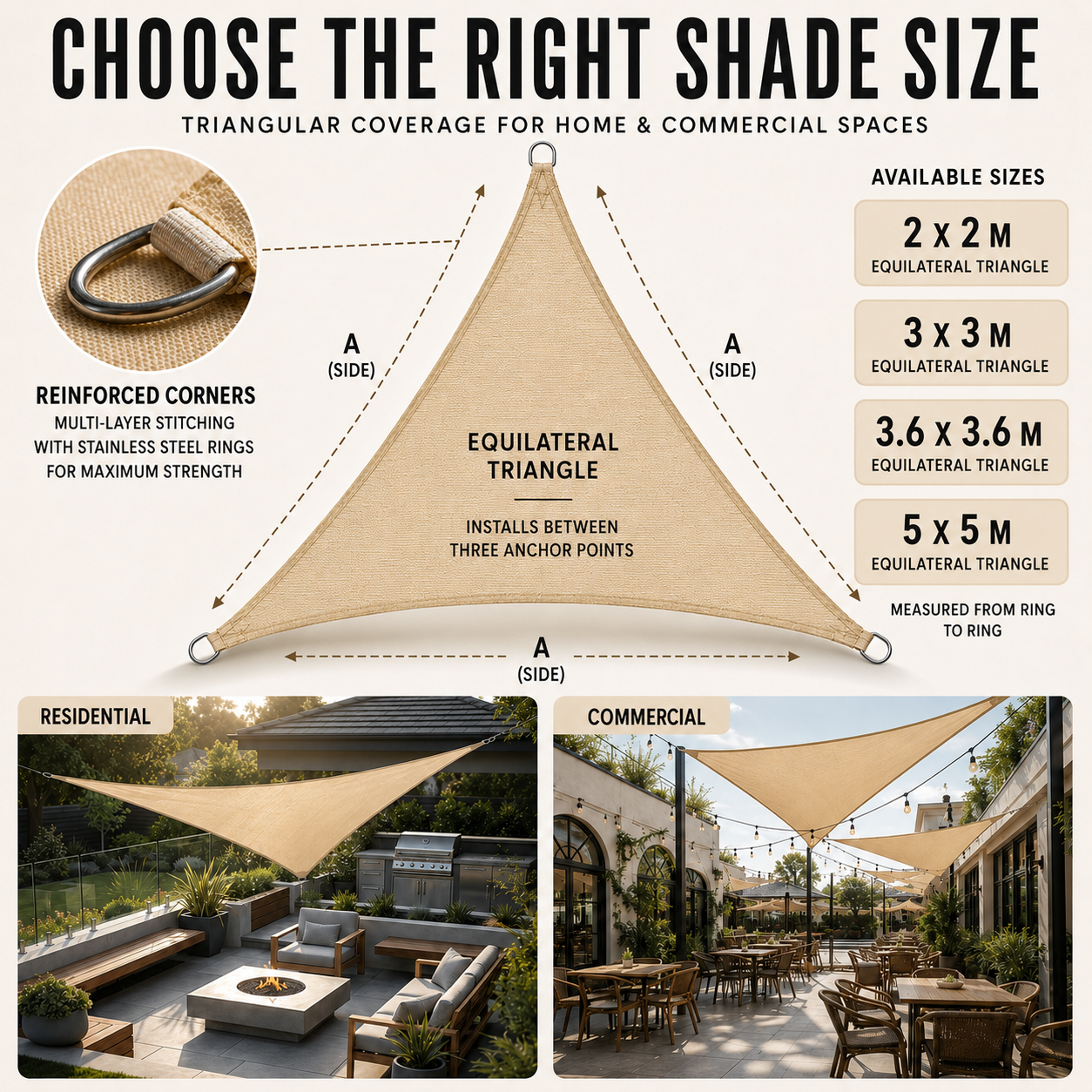 Bella | Auresail Triangular Sun Shade Sail