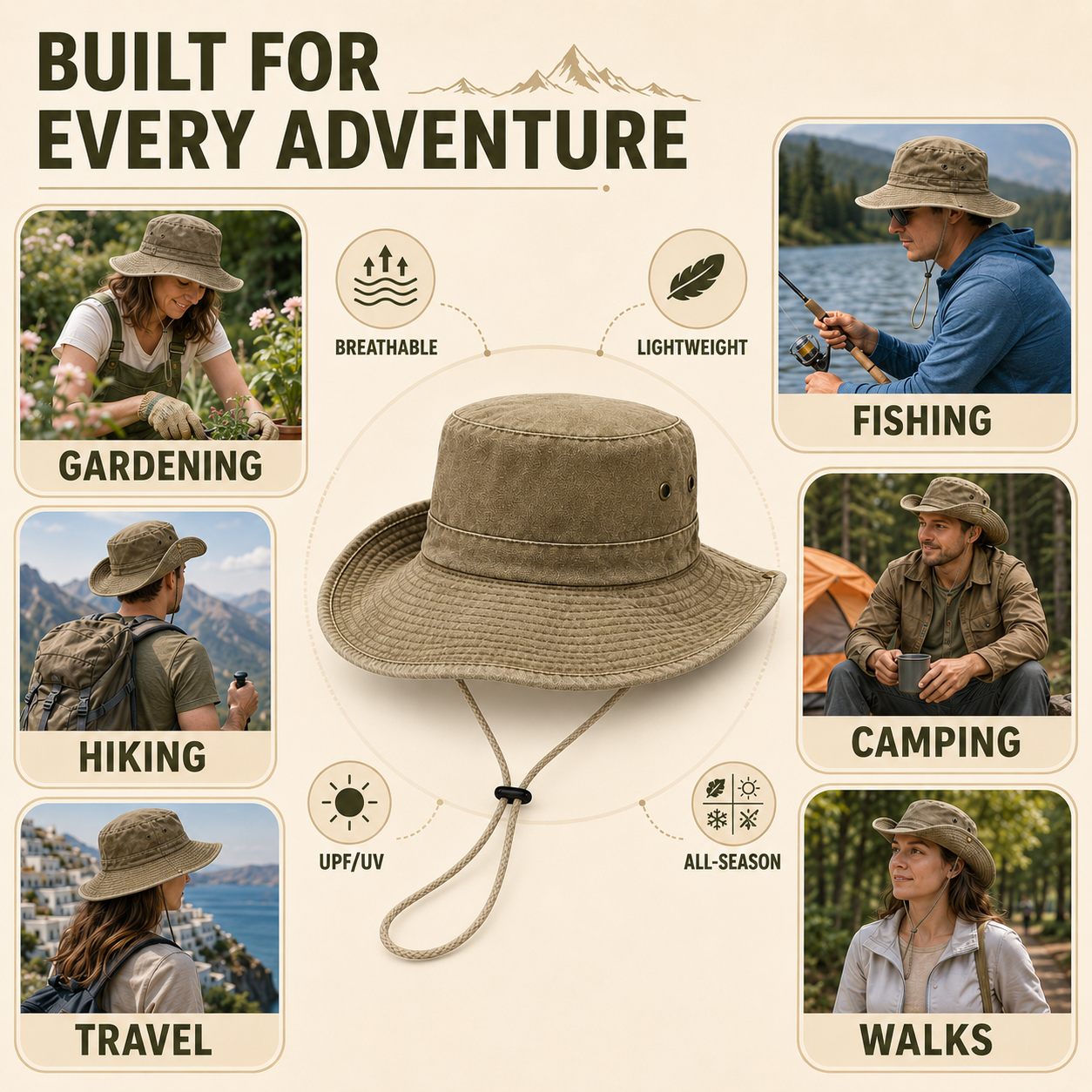 Bella | Brimlow Unisex Flat-Top Solid Bucket Hat