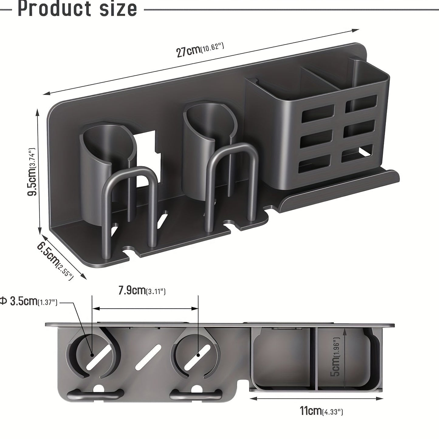 Bella | BristleHub Wall-Mounted Electric Toothbrush Holder – Aluminium Bathroom Organiser with Drainage Holes