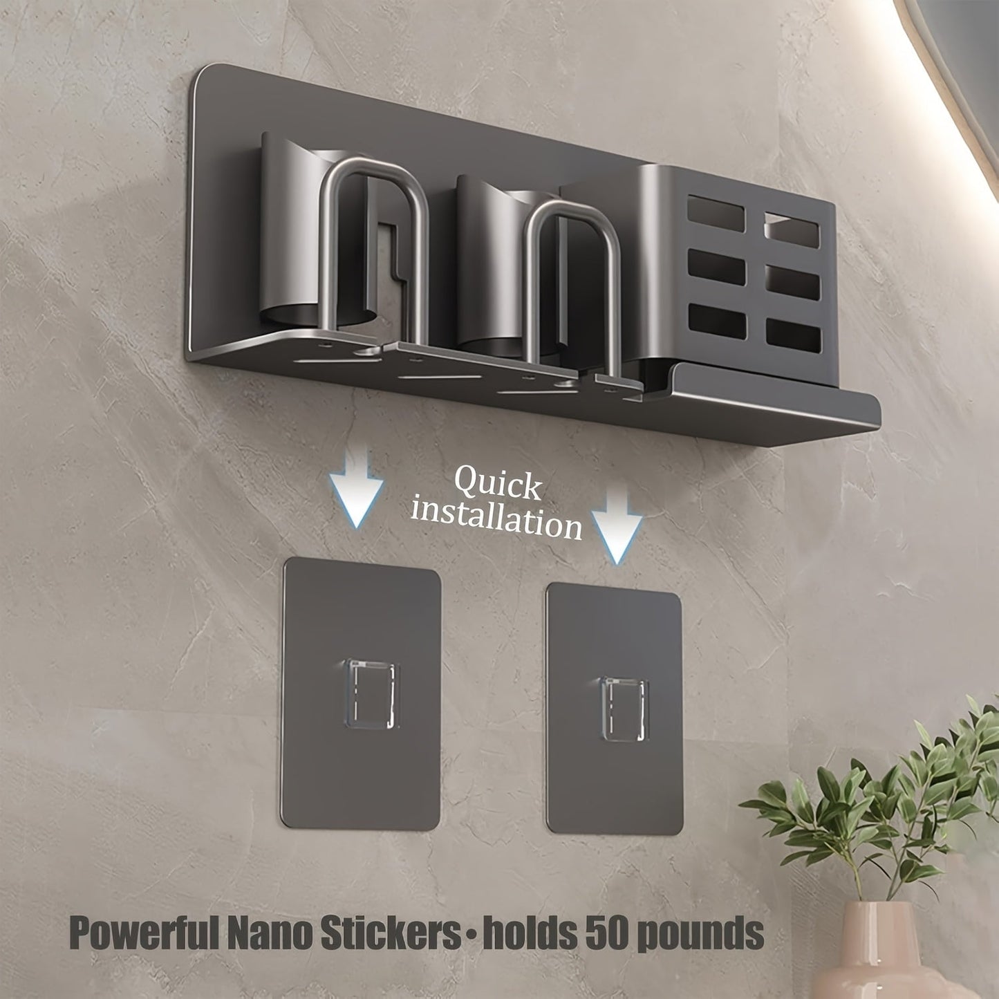 Bella | BristleHub Wall-Mounted Electric Toothbrush Holder – Aluminium Bathroom Organiser with Drainage Holes