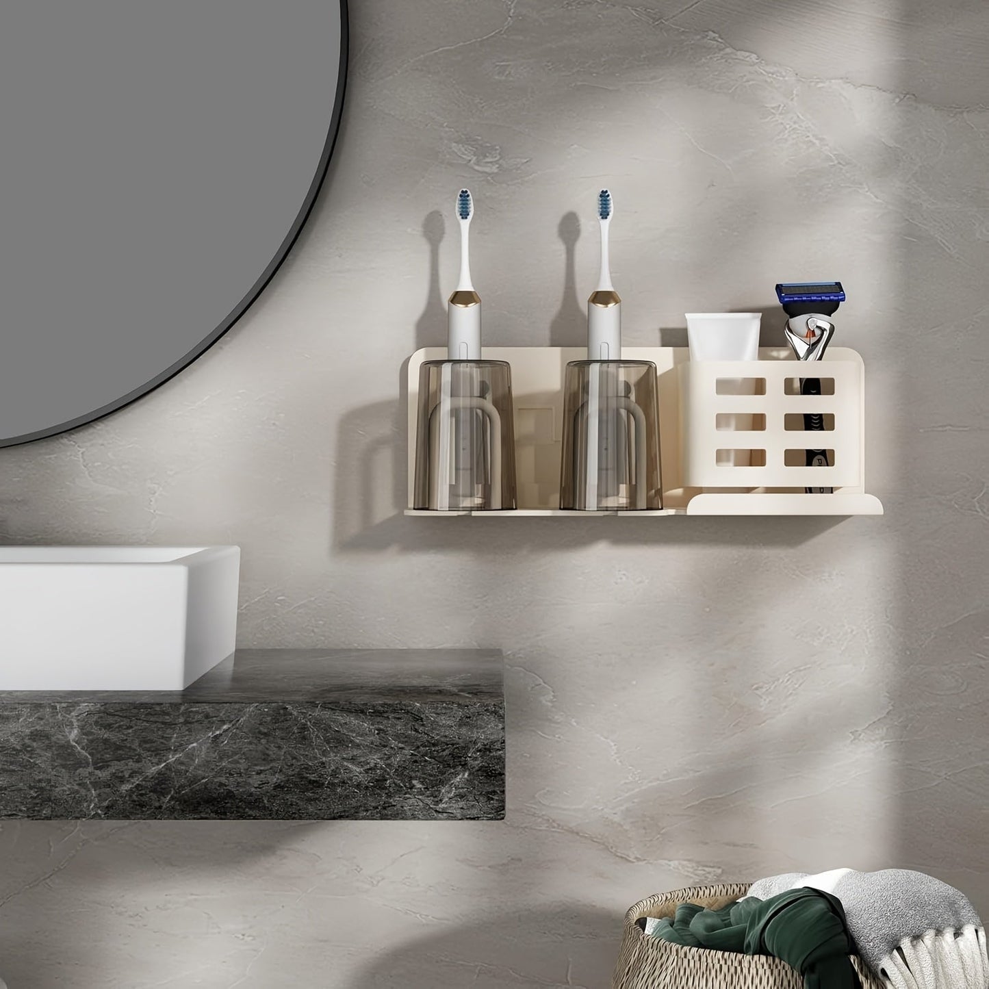Bella | BristleHub Wall-Mounted Electric Toothbrush Holder – Aluminium Bathroom Organiser with Drainage Holes