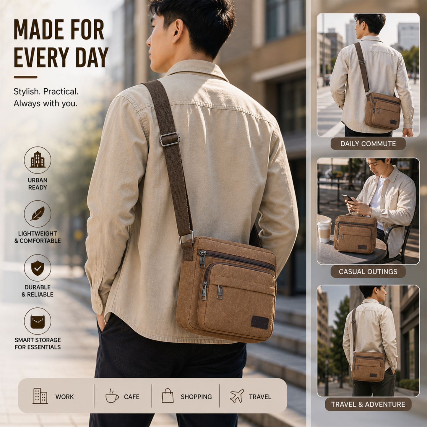Bella Canvas Crossbody Messenger Bag