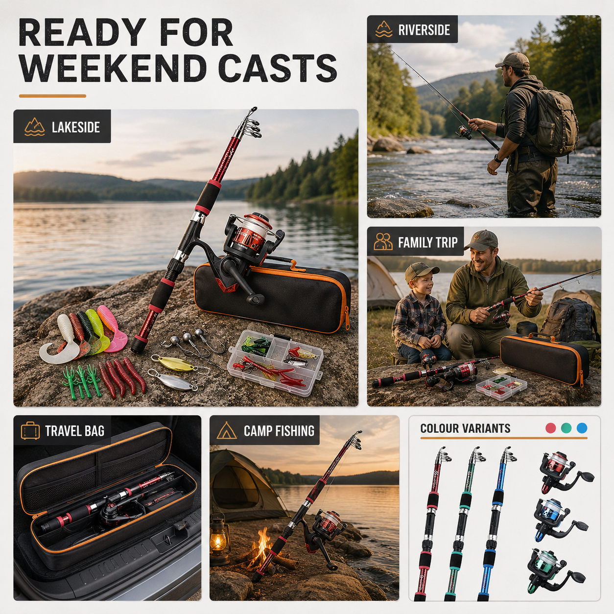 Bella | Castaway Telescopic Travel Fishing Rod Set